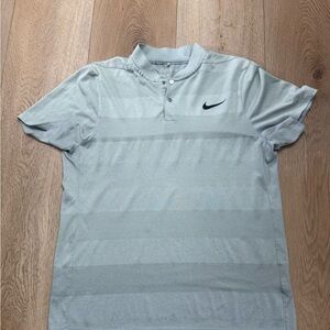Nike Men’s Light Grey Striped Performance Polo